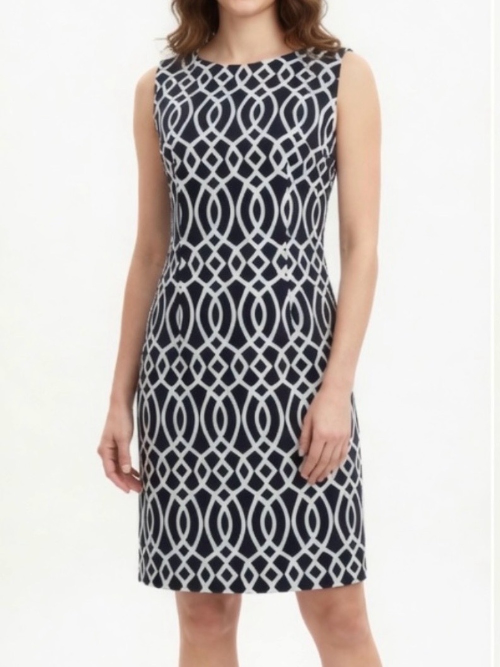 Connected Apparel Sleeveless Dress Black/White 6